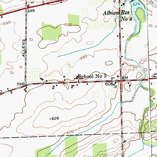 Topographic Map of School Number 3 (historical), NY