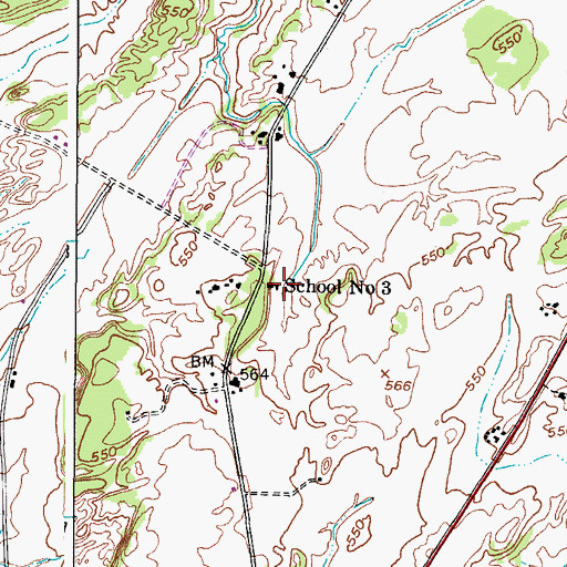 Topographic Map of School Number 3 (historical), NY