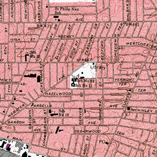 Topographic Map of School Number 33, NY
