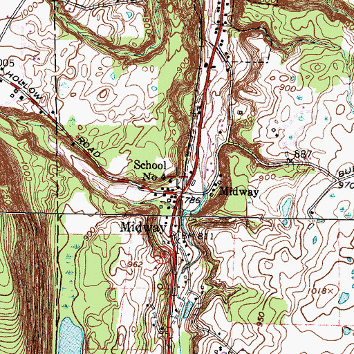 Topographic Map of School Number 4, NY