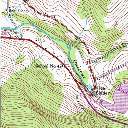 Topographic Map of School Number 4 (historical), NY