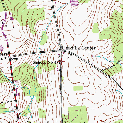 Topographic Map of School Number 4 (historical), NY