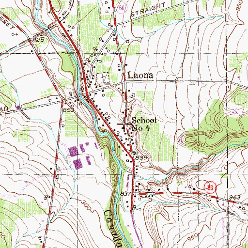 Topographic Map of School Number 4 (historical), NY