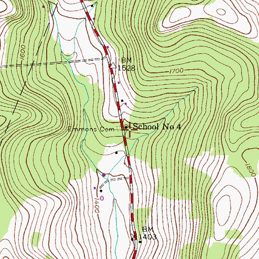 Topographic Map of School Number 4 (historical), NY