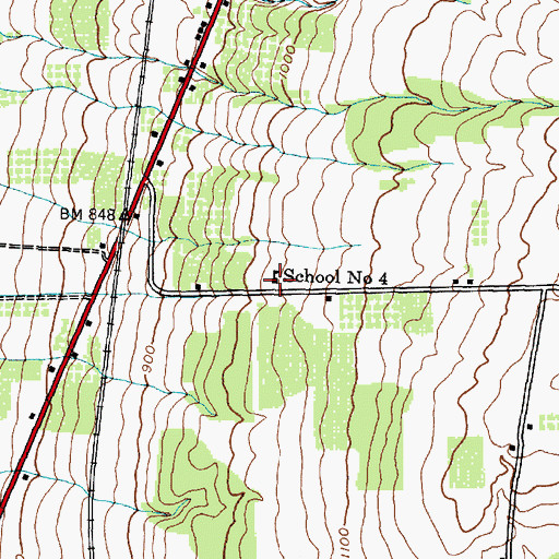 Topographic Map of School Number 4 (historical), NY