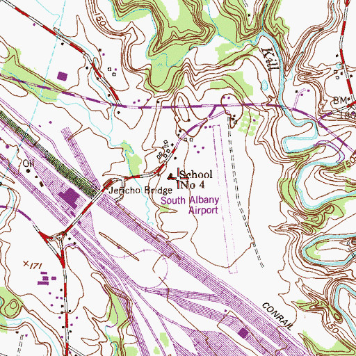 Topographic Map of School Number 4 (historical), NY