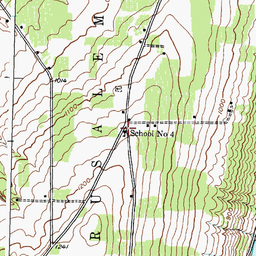 Topographic Map of School Number 4 (historical), NY