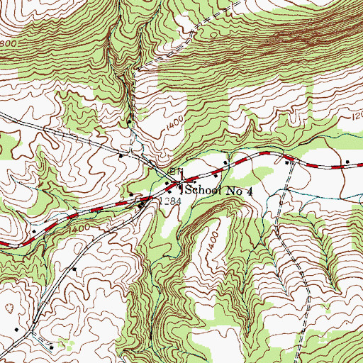 Topographic Map of School Number 4 (historical), NY