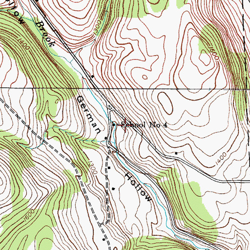 Topographic Map of School Number 4 (historical), NY
