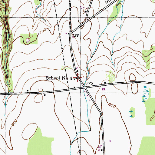 Topographic Map of School Number 4 (historical), NY