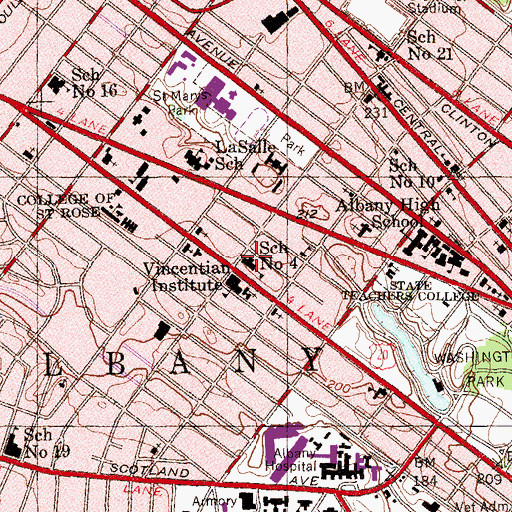 Topographic Map of School Number 4 (historical), NY