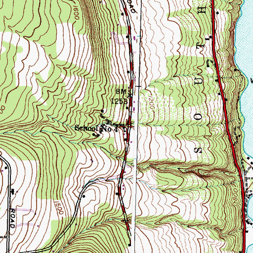 Topographic Map of School Number 4 (historical), NY