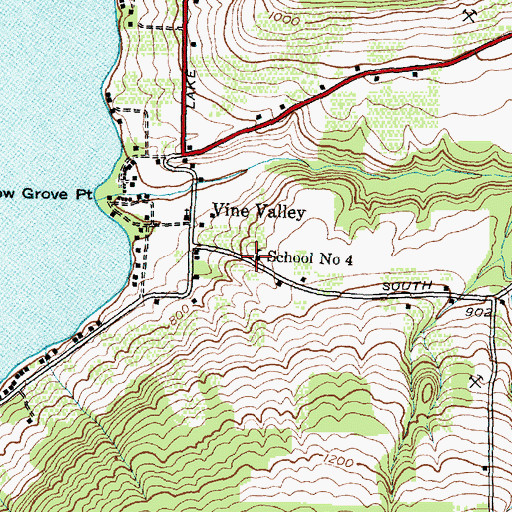 Topographic Map of School Number 4 (historical), NY