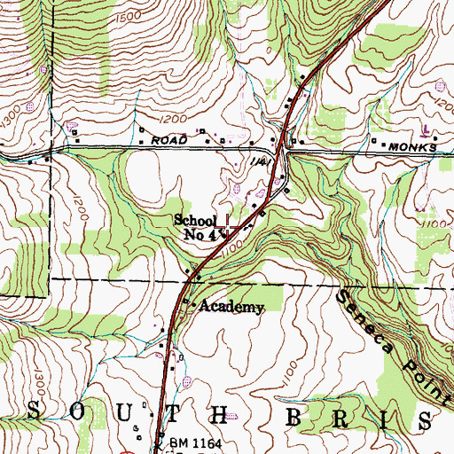 Topographic Map of School Number 4 (historical), NY