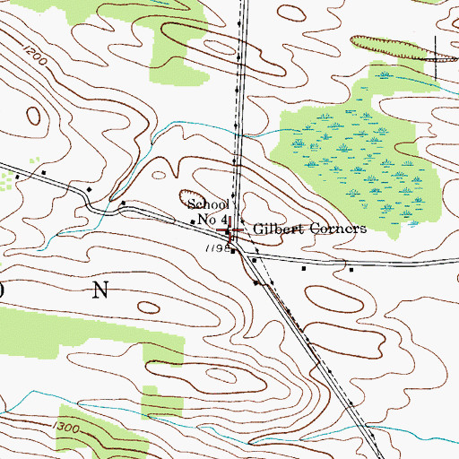 Topographic Map of School Number 4 (historical), NY