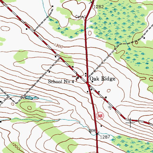 Topographic Map of School Number 4 (historical), NY