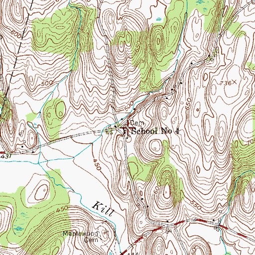 Topographic Map of School Number 4 (historical), NY