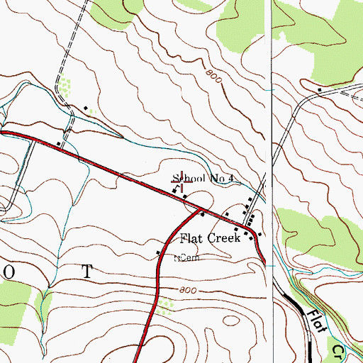 Topographic Map of School Number 4 (historical), NY