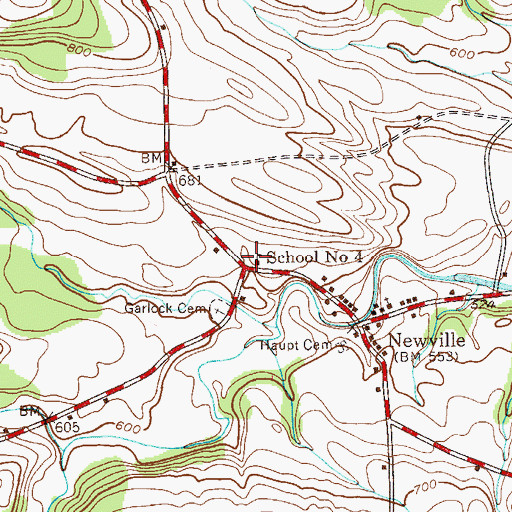 Topographic Map of School Number 4 (historical), NY
