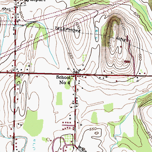 Topographic Map of School Number 4 (historical), NY
