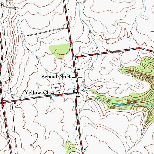 Topographic Map of School Number 4 (historical), NY