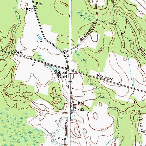 Topographic Map of School Number 4 (historical), NY