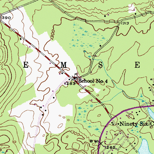 Topographic Map of School Number 4 (historical), NY