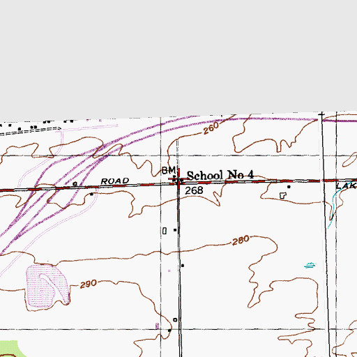 Topographic Map of School Number 4 (historical), NY