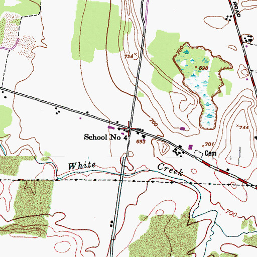 Topographic Map of School Number 4 (historical), NY