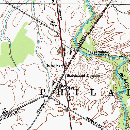 Topographic Map of School Number 4 (historical), NY
