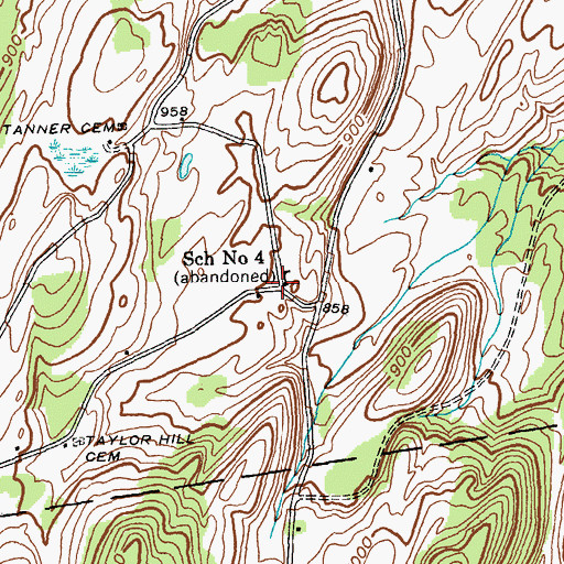 Topographic Map of School Number 4 (historical), NY