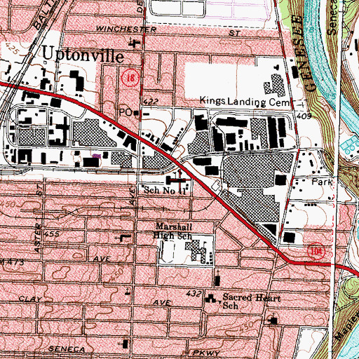 Topographic Map of Kodak Park School, NY