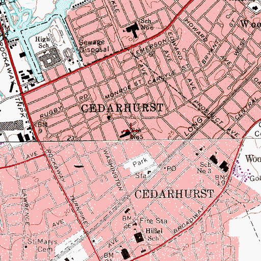 Topographic Map of School Number 5, NY