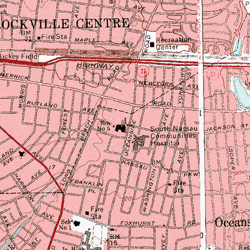 Topographic Map of School Number 5, NY