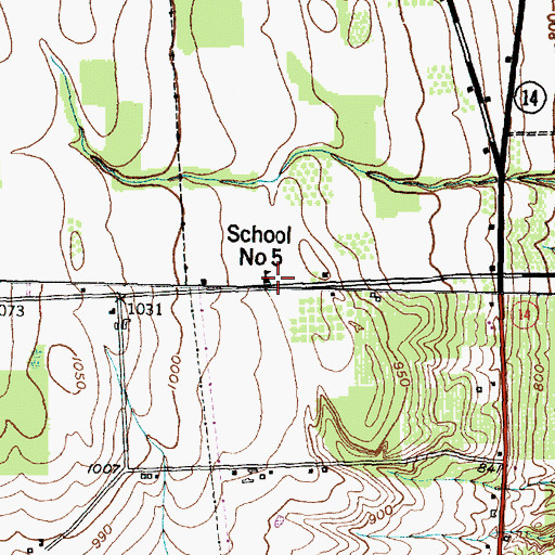 Topographic Map of School Number 5 (historical), NY