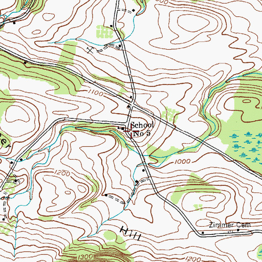 Topographic Map of School Number 5 (historical), NY