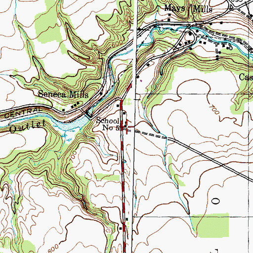 Topographic Map of School Number 5 (historical), NY