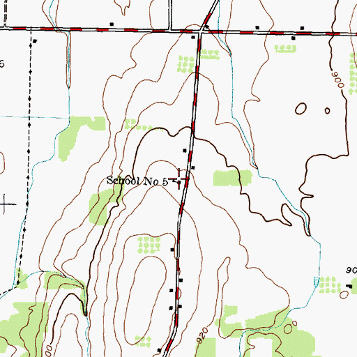 Topographic Map of School Number 5 (historical), NY