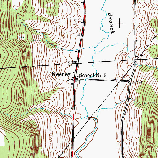 Topographic Map of School Number 5 (historical), NY