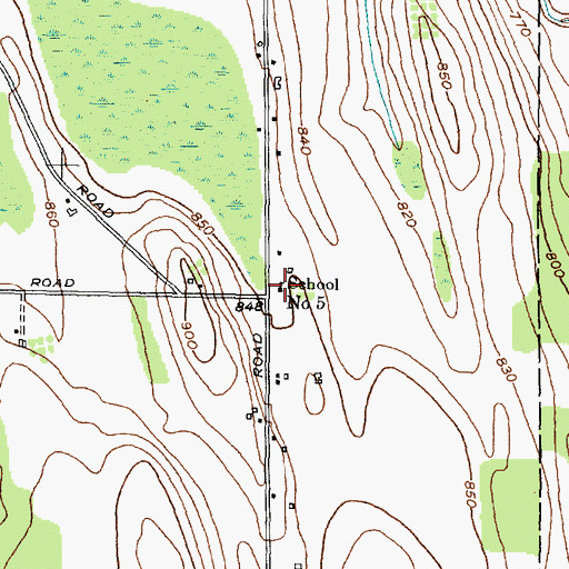 Topographic Map of School Number 5 (historical), NY