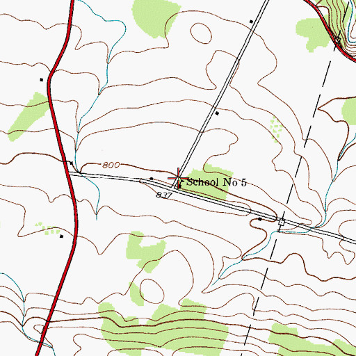 Topographic Map of School Number 5 (historical), NY