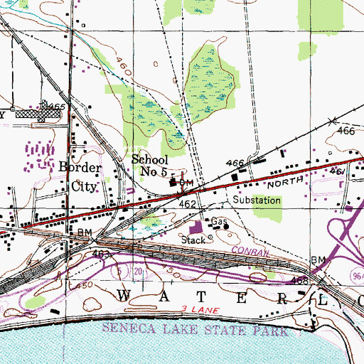 Topographic Map of School Number 5 (historical), NY