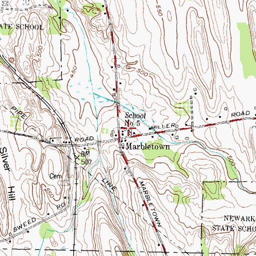 Topographic Map of School Number 5 (historical), NY