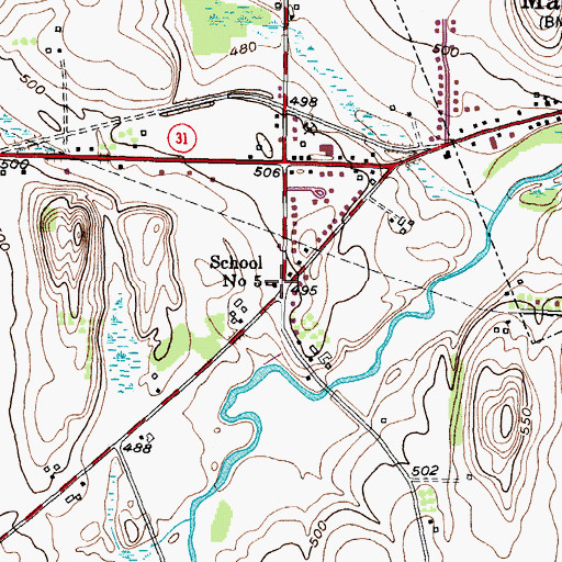 Topographic Map of School Number 5 (historical), NY