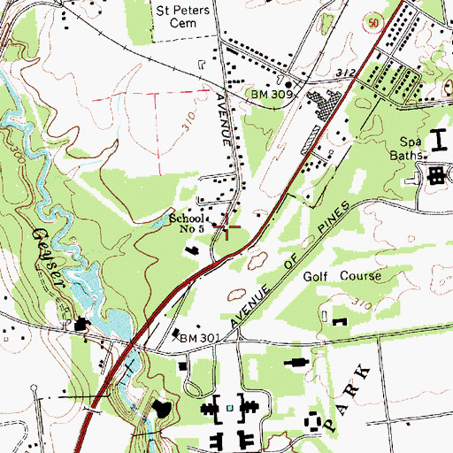 Topographic Map of School Number 5 (historical), NY