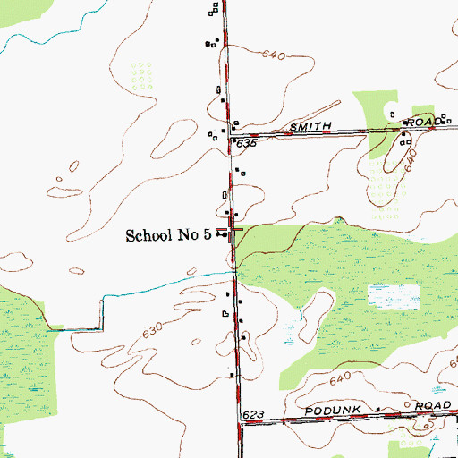 Topographic Map of School Number 5 (historical), NY
