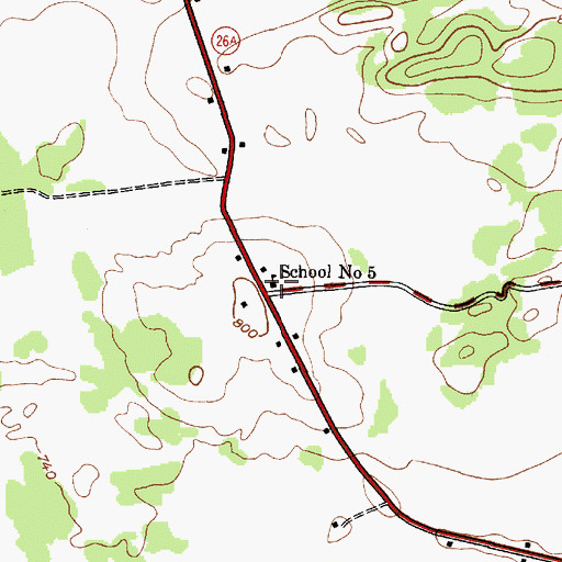 Topographic Map of School Number 5 (historical), NY