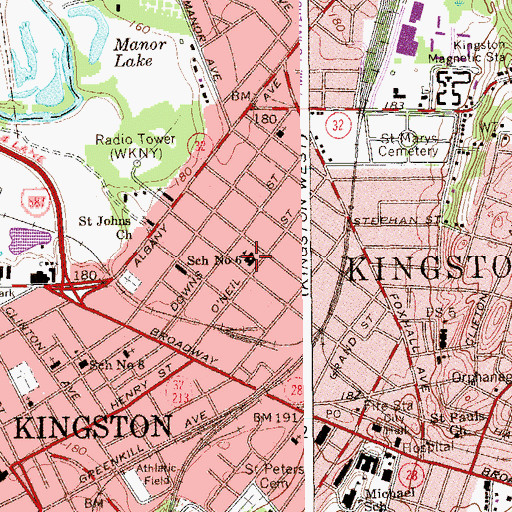 Topographic Map of School Number 6 (historical), NY
