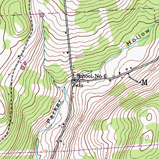 Topographic Map of School Number 6 (historical), NY