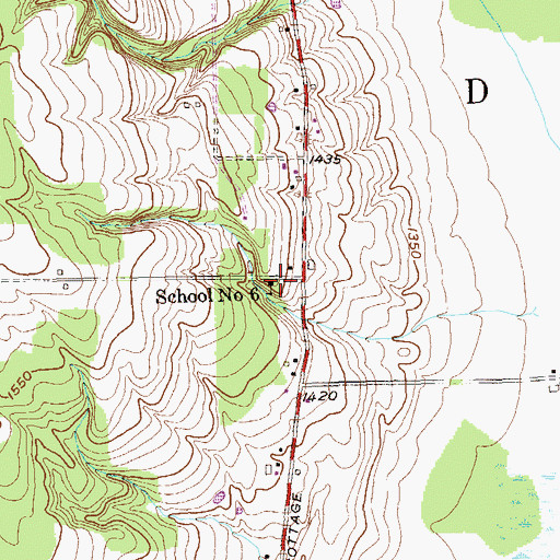 Topographic Map of School Number 6, NY